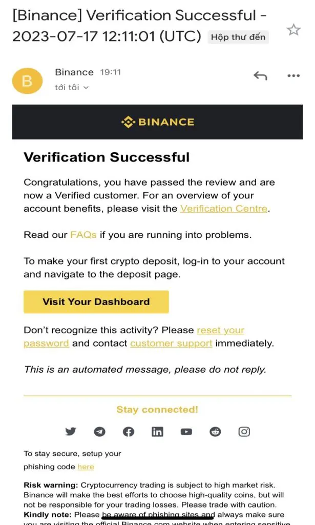 hướng dẫn tạo tài khoản binance