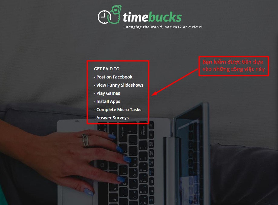 kiếm tiền trên timebucks