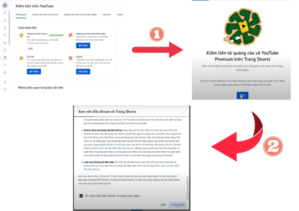 cách bật chế độ kiếm tiền trên youtube